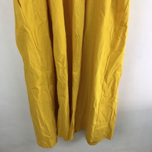 Eloquii Womens Smocked Bodice Asymmetrical Neck Preppy Boho Midi Dress Yellow 22 - Picture 9 of 11